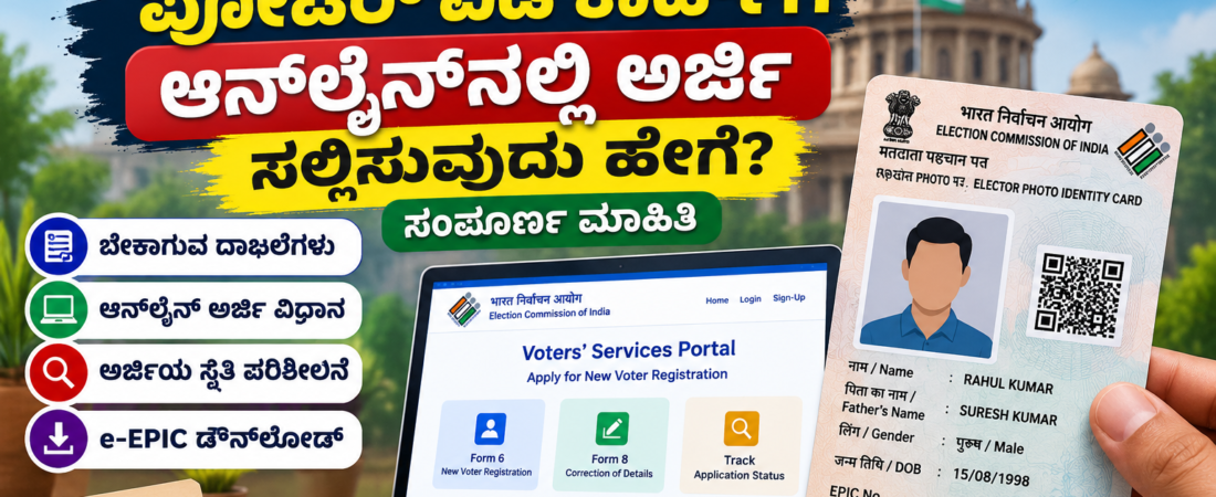 ವೋಟರ್ ಐಡಿ ಕಾರ್ಡ್ಗೆ ಆನ್ಲೈನ್ನಲ್ಲಿ ಅರ್ಜಿ ಸಲ್ಲಿಸುವುದು ಹೇಗೆ? | ಸಂಪೂರ್ಣ ಮಾಹಿತಿ